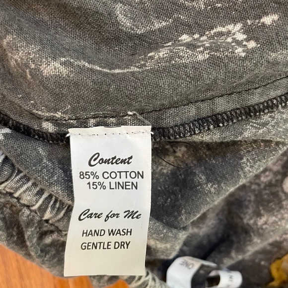 A Rare Bird Freedom Genie Pants OS Vintage Black Cotton Linen Boho Grunge unisex - Picture 15 of 15